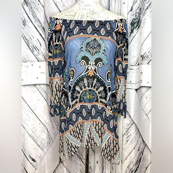 Ivy Jane Off The Shoulder Tunic Top Paisley M - Picture 1 of 5